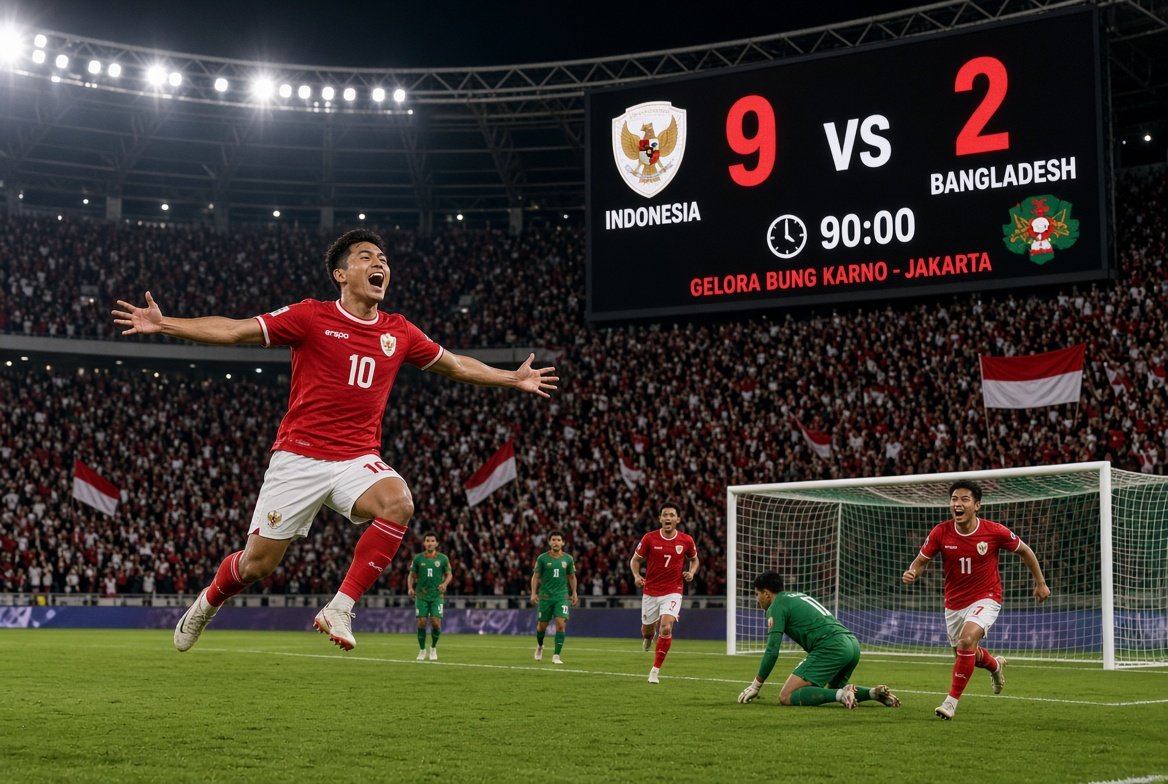 Timnas Indonesia Bantai Bangladesh 9-2, Lolos ke Final FIFA ASEAN Cup 2026