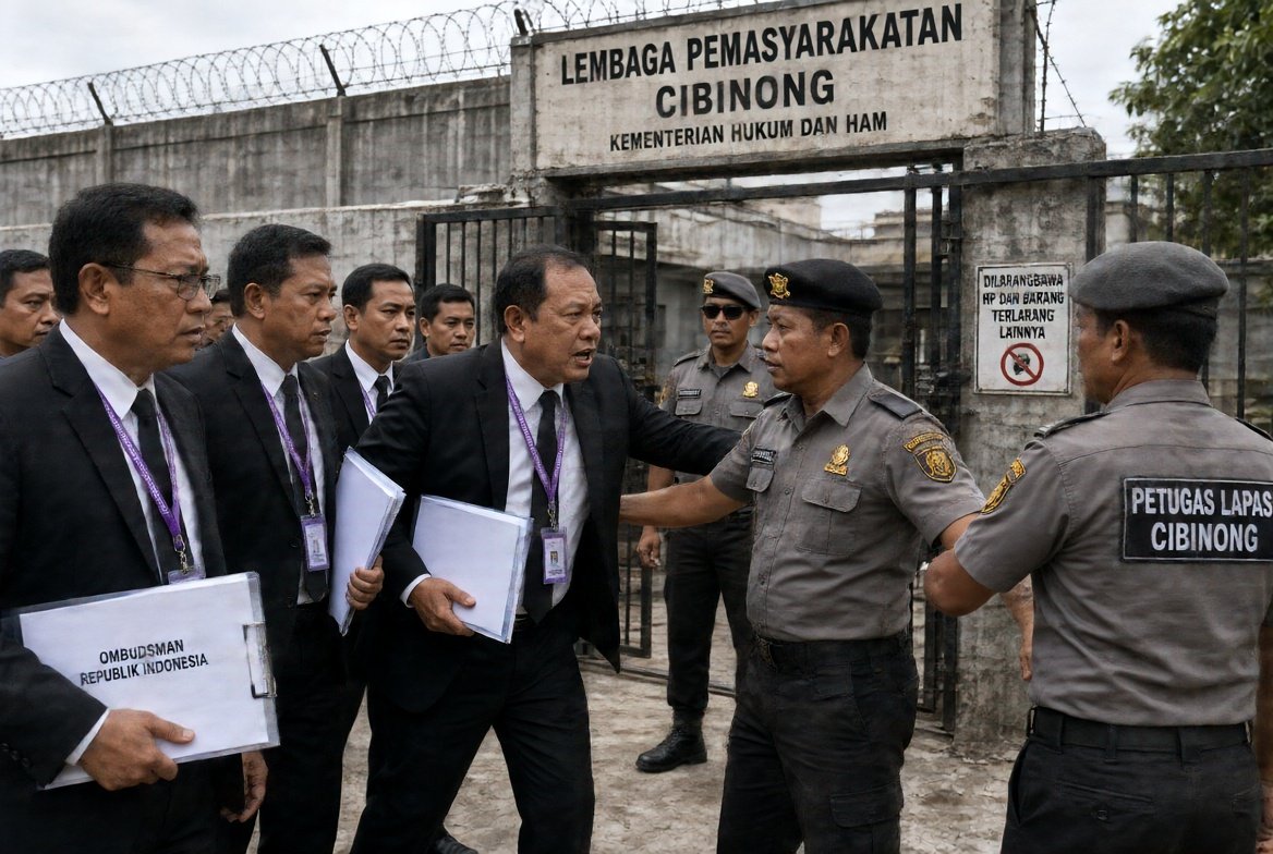 Ombudsman Sidak Lapas Cibinong, Ditolak Dua Kali hingga Terjadi Saling Dorong Cibinong